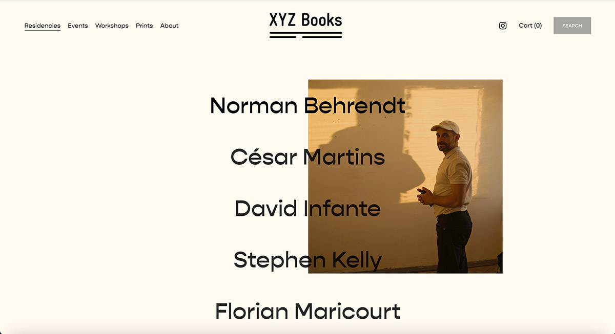 Artist-in-Residence at XYZ books in Lisbon, Portugal